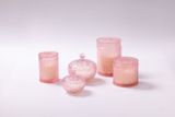 Pink Collection Glass Candle Jar With Elegant Details