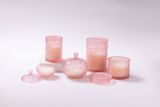 Pink Collection Glass Candle Jar With Elegant Details