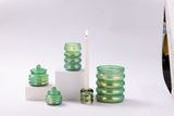 Glass Candle Jar With Wavy Details