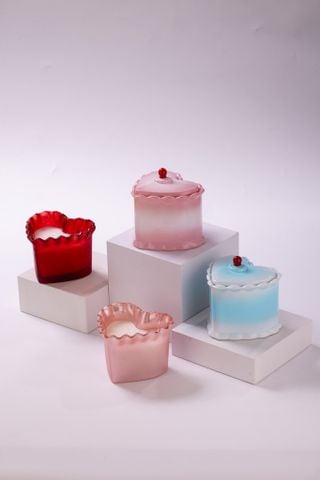 Adorable Heart-Shaped Glass Candle Jar