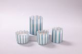 Glass Candle Jar With Stripe Details