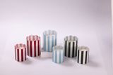 Glass Candle Jar With Stripe Details