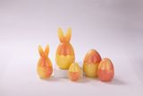 Easter Egg Shaped Candle Jar With Yellow And Pink