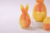 Easter Egg Shaped Candle Jar With Yellow And Pink