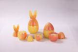 Easter Egg Shaped Candle Jar With Yellow And Pink