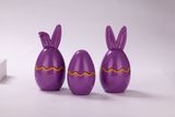 Easter Egg Glass Candle Jar With Bunny Ear In Dark Purple