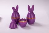 Easter Egg Glass Candle Jar With Bunny Ear In Dark Purple