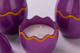 Easter Egg Glass Candle Jar With Bunny Ear In Dark Purple