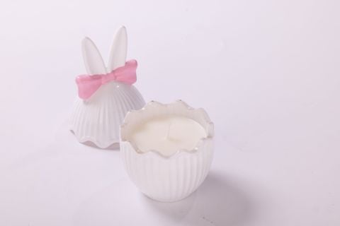 Bunny Ear Easter Egg Glass Candle Jar