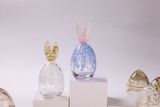 Easter Egg Shaped Glass Candle Jar With Color Line