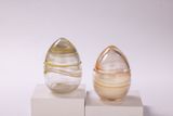 Easter Egg Shaped Glass Candle Jar With Color Line