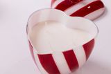 Heart Shaped Glass Candle Jar With Red Stripe
