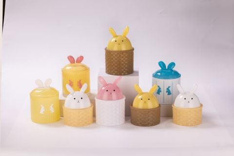 Bunny Ear Glass Candle Jar In Diverse Colour