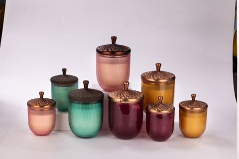 Chestnut Shaped Glass Candle Jar