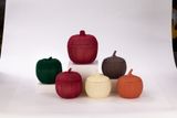 Pumpkin - Shaped Glass Candle Jar In Velvet Surface