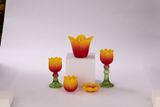 Glass Candle Jar In Tulip Flower Shaped