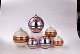 Christmas Ornament Glass Candle Jar With Stripe Pattern