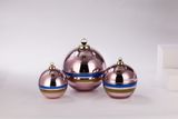 Christmas Ornament Glass Candle Jar With Stripe Pattern