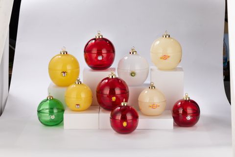 Christmas Ornament Glass Candle Jar With Hand-drawing