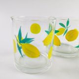 Hand-Painted Lemon Pattern Candles Glass Jar