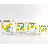 Hand-Painted Lemon Pattern Candles Glass Jar