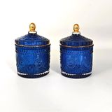 Luxury Glass Candle Jar With Flower Decoration