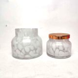 Colorful Spot Glass Candle Jar With Lid