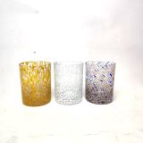 Classic Glass Candle Jar With Dot Decoration