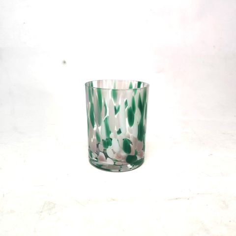 Classic Glass Candle Jar With Dot Decoration