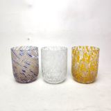 Colorful Bead Design Glass Candle Jar