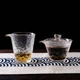 Ice Dew Gold-Rimmed Glass Tea Set – Elegant Gongfu Tea Cups with Teapot & Pitcher, Custom Gift Box Available