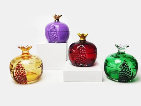 Scented Candle Jar In Pomegranate Glass