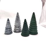 Christmas Tree Shaped Glass Candle Jar Decorative Holiday Candle Container