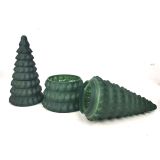 Christmas Tree Shaped Glass Candle Jar Decorative Holiday Candle Container
