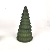 Christmas Tree Shaped Glass Candle Jar Decorative Holiday Candle Container