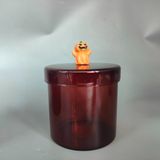 Halloween Glass Candle Jar with Pumpkin Lid