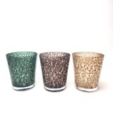 Classic Glass Candle Jar With Bubbly Pattern