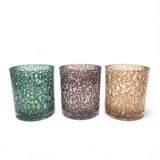 Classic Glass Candle Jar With Bubbly Pattern