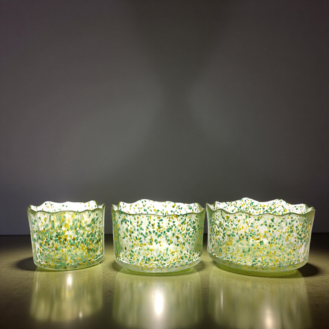 Decorative Speckled Glass Candle Vessel High-End Candle Jar for Premium Wax Candles
