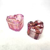 Premium Heart-Shaped Glass Candle Jar with Bow Lid Luxury Decorative Candle Container