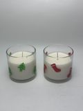 Glass Candle Jar With Christmas Decoration
