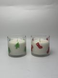 Glass Candle Jar With Christmas Decoration