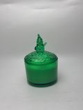 Glass Candle Jar With Snowman On Top