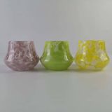 Elegant Glass Candle Jar with Spots Patterns