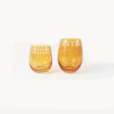 Colorful Glass Candle Jar With Engraving Details