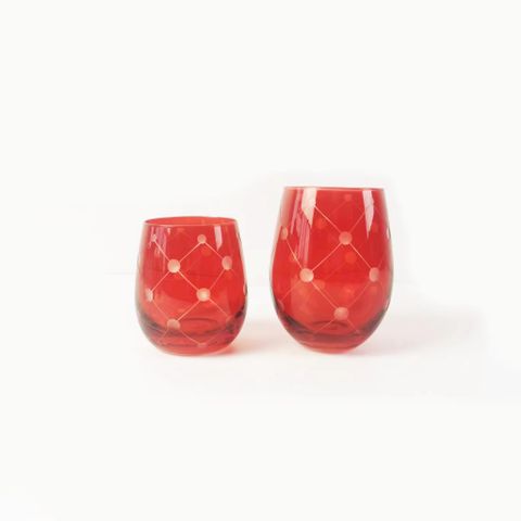 Colorful Glass Candle Jar With Engraving Details