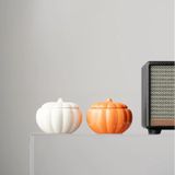 Pumpkin-Shaped Glass Candle Jar With Short Stalk