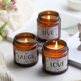 Amber Glass Candle Jar With Tin Lid