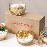 Elegant Glass Candle Jar With Flower Detail