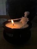 Unique Glass Candle Jar With Skeleton Decoration